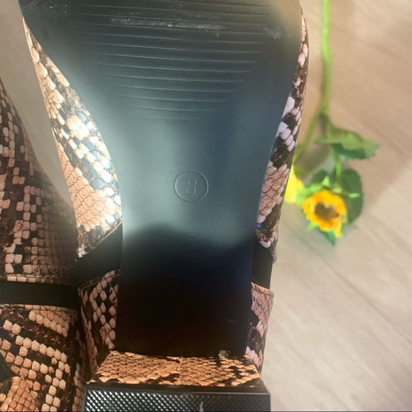 Lulu’s Chase Light Tan Snake Pointed Toe Ankle Booties - Picture 6 of 7